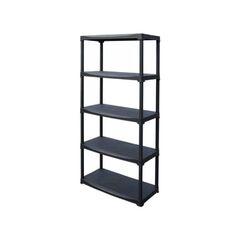 ARTPLAST Ιταλίας Πλαστική Ραφιέρα 8kg 5όροφη 80x39x180cm Αντοχή Ραφιού 25kg Max Αντοχή 125kg Σταθερά Ράφια Μαύρο