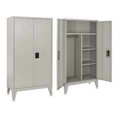 STEELEN LITE Μεταλλική Ντουλάπα 90x40x190cm Πάχους 0.4mm με Χώρισμα και Ρυθμιζόμενα Πόδια - 5 Αποθηκευτικοί Χώροι