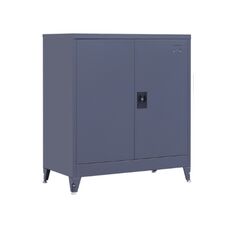 STEELEN LITE Μεταλλική Ντουλάπα 90x40x100cm Πάχους 0.4mm με 1 Ράφι και Ρυθμιζόμενα Πόδια - 2 Αποθηκευτικοί Χώροι Ανθρακί Ματ