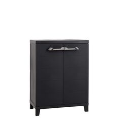 TOOMAX Ιταλίας MOB PRIME Πλαστική Ντουλάπα 66x40x88cm 5.64kg με Ράφια και Πόδια  MAX Αντοχή 15kg Μαύρο