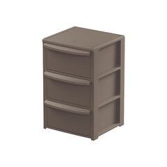 ARTPLAST Ιταλίας Συρταριέρα Πλαστική 3όροφη 39x38.5x60cm SNAPPY  Γκρι Καφέ