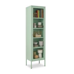 STEELEN COLOR Μεταλλική Ντουλάπα -Βιβλιοθήκη  50x35x190cm Πάχους 0.8mm Εσωτερικού Χώρου με Πόδια  Pastel Green