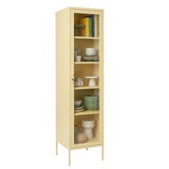 STEELEN COLOR Μεταλλική Ντουλάπα -Βιβλιοθήκη 50x35x190cm Πάχους 0.8mm Εσωτερικού Χώρου με Πόδια  Butter Yellow