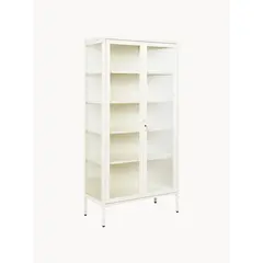 STEELEN COLOR Μεταλλική Ντουλάπα 90x55x190cm Πάχους 0.8mm Εσωτερικού Χώρου με Τζάμι και Πόδια White