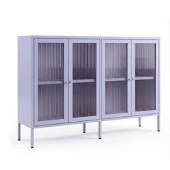 STEELEN COLOR Μεταλλικό Ντουλάπι - Έπιπλο Τηλεόρασης 160x45x55cm Πάχους 0.8mm Εσωτερικού Χώρου με Πόδια και Τζάμι Lilac