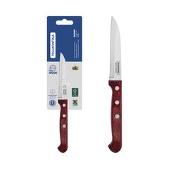 TRAMONTINA Polywood Μαχαίρι Φρούτων & Λαχανικών Inox 9.1cm με Κόκκινη Ξύλινη Λαβή