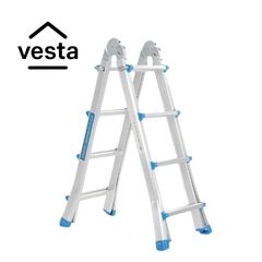 VESTA Σκάλα Αλουμινίου Επαγγελματική 4x4 Σκαλιά Multiuse Μέγιστο Ύψος 398 εκατοστά Αντοχή 150kg Βάρος 9.9kg με Πιστοποίηση EN131