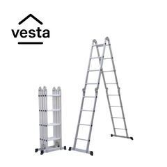 VESTA Πολυμορφική Σκάλα Αλουμινίου 4Χ4 MAX Ύψος 4.64m MAX Αντοχή 150kg Πιστοποίηση EN131