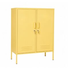 STEELEN COLOR Μεταλλική Ντουλάπα 80x40x90cm Πάχους 0.4mm Εσωτερικού Χώρου με Πόδια Butter Yellow