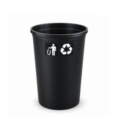 Κάδος Ανακύκλωσης 60lt Ø41x62.5cm 1.91kg Πλαστικός Μαύρος Ελλάδας χωρίς Καπάκι