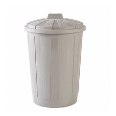 Κάδος Απορριμάτων 60lt Ø44x65cm Επαγγελματικός Πλαστικός με Καπάκι και χωρίς Κλιπς 1.85kg Γκρι-Καφέ DEA HOME ITALY