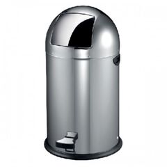 VESTA Κάδος απορριμμάτων 22lt INOX Μatte Ø36x64cm Βαρέως Τύπου Επαγγελματικός 5kg με Δεύτερο Γαλβανιζέ Κάδο Ø27x43cm PUSH Καπάκι με Πεντάλ