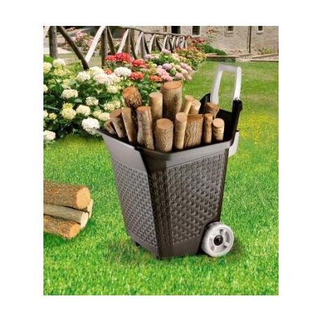 Καρότσι Κήπου Μεταφοράς Πλαστικό 59x50x72cm 3.9kg 76lt Αντοχή 60kg Καφέ BAMA Ιταλίας