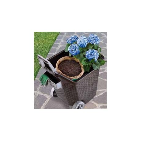 Καρότσι Κήπου Μεταφοράς Πλαστικό 59x50x72cm 3.9kg 76lt Αντοχή 60kg Καφέ BAMA Ιταλίας