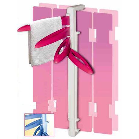 Απλώστρα Ρούχων Καλοριφέρ 52x13cm Πλαστική Λευκό-Φούξια BAMA SPA Κάθετη Ρυθμιζόμενη