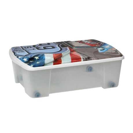 ARTPLAST Ιταλίας Κουτί Αποθήκευσης 56x39x18cm Πλαστικό 35lt Διάφανο Decor ROUTE 66