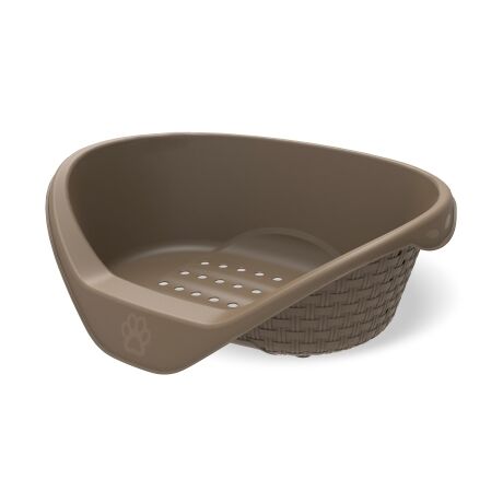 Κρεβάτι Σκύλου-Γάτας 50x35x17cm RATTAN με Σύστημα Αερισμού Καφέ BAMA Ιταλίας