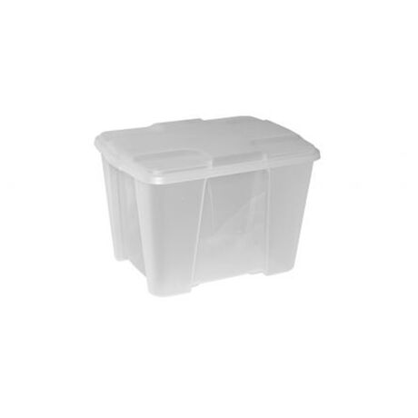 ARTPLAST Ιταλίας Κουτί Αποθήκευσης 40x30x26cm Πλαστικό 24lt Βάρος 1kg Διάφανο με Λευκό Καπάκι