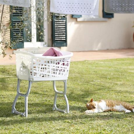 Καλάθι Ρούχων με Πόδια 60.5x39.5x68.5cm 44lt Λευκό BAMA Ιταλίας