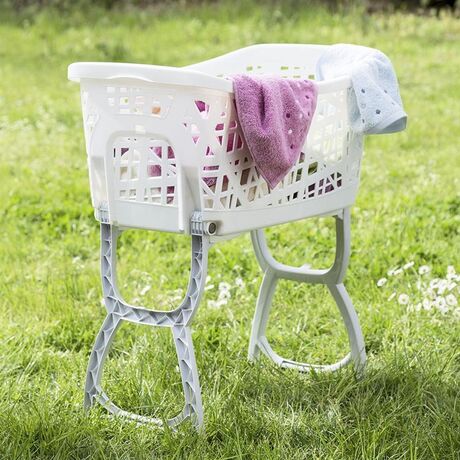 Καλάθι Ρούχων με Πόδια 60.5x39.5x68.5cm 44lt Λευκό BAMA Ιταλίας