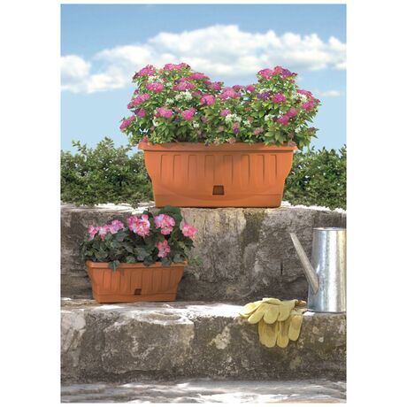 BAMA ITALY Ζαρντινιέρα Υψηλής Αντοχής 80x38.5x35cm 90lt με Αυτοποτιζόμενο Πιάτο 2.8kg Πλαστική Κεραμιδί NATURA