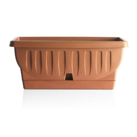 BAMA ITALY Ζαρντινιέρα Decor 30cm/40cm/50cm με Αυτοποτιζόμενο Πιάτο Πλαστική Κεραμιδί NATURA