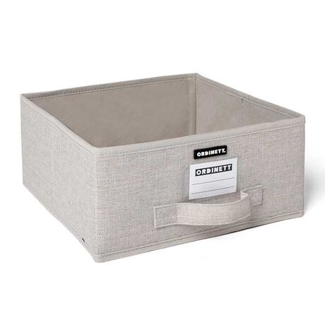 ORDINETT Ιταλίας Κουτί Αποθήκευσης Ρούχων 28.5x28.5x14cm Πολυεστέρας 12lt 0.27kg Χωρίς Καπάκι HALF CUBE LINETTE Μπεζ