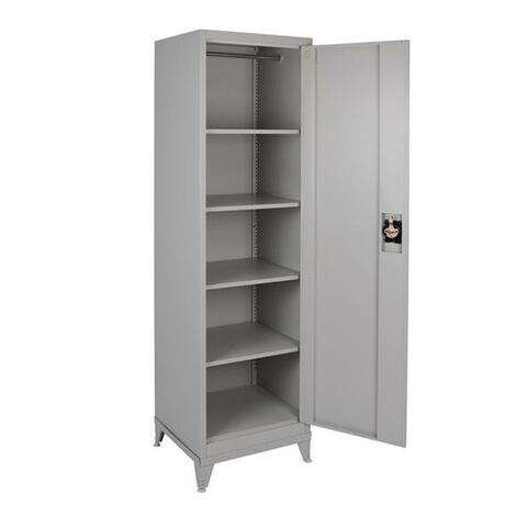 STEELEN Μεταλλική Ντουλάπα 50x45x191cm Πάχους 0.6mm/0.8mm (πάτωμα) Γαλβανιζέ με 4 Ράφια και Ρυθμιζόμενα Πόδια - 5 Αποθηκευτικοί Χώροι