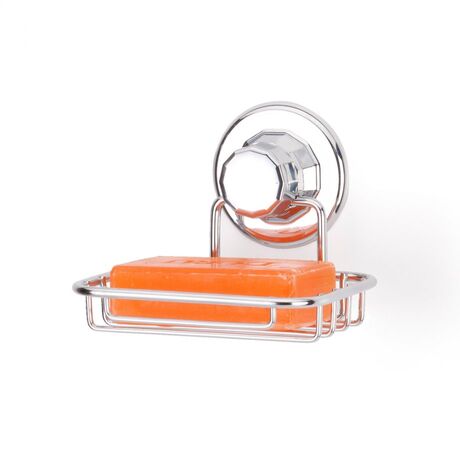 TEKNO-TEL Σαπουνοθήκη Τοίχου 14x14x7cm Αντοχή 12kg Επιχρωμιωμένο Ατσάλι με Βεντούζα EXTRA STRONG