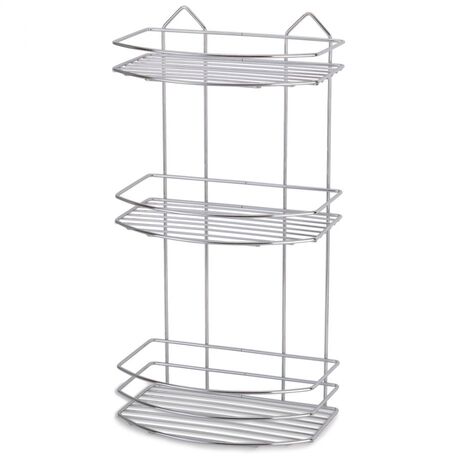 TEKNO-TEL Ραφιέρα Μπάνιου 3όροφη 24x15x47cm Πάχος Ø4mm Βάρος 0.85kg Επιχρωμιωμένο Ατσάλι