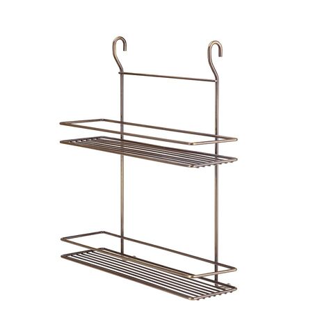TEKNO-TEL Κρεμαστή Ραφιέρα 2όροφη Κουζίνας 40x11x46cm Επιχρωμιωμένο Ατσάλι ANTIQUE