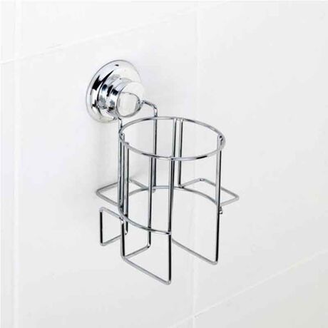 TEKNO-TEL Θήκη για Σεσουάρ 16x14x16cm Πάχος Ø5mm Αντοχή 12kg Επιχρωμιωμένο Ατσάλι με Βεντούζα EXTRA STRONG