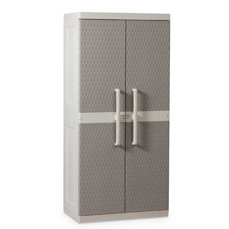 TOOMAX Ιταλίας Πλαστική Ντουλάπα 89x54x190cm 29kg με 4 Ρυθμιζόμενα Ράφια- 5 Χώρους MAX Αντοχή 220kg RATTAN XXL GREY/WARM GREY TUV/GS FASHION