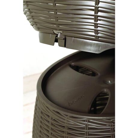 BAMA ITALY Διπλό Κρεβατάκι Γάτας-Σκαμπό 52x50x55cm RATTAN + 2 Μαξιλάρια PASHA Γκρί-Καφέ