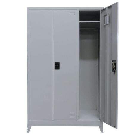 STEELEN Μεταλλική Ντουλάπα 115x45x191cm Πάχους 0.6mm/0.8mm (πάτωμα) Γαλβανιζέ 3φυλλη με 5 Ράφια και Ρυθμιζόμενα Πόδια -7 Αποθηκευτικοί Χώροι 56.5kg
