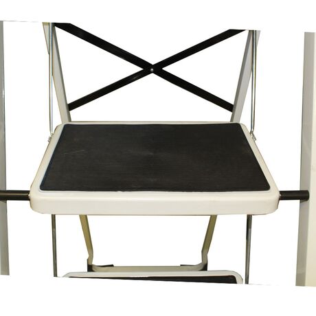 Σκαλοσκαμπό Μεταλλικό 44.5x81x123cm με 4 Σκαλιά MAX Αντοχή 150kg Βάρος 7.8kg Λευκό LF204B