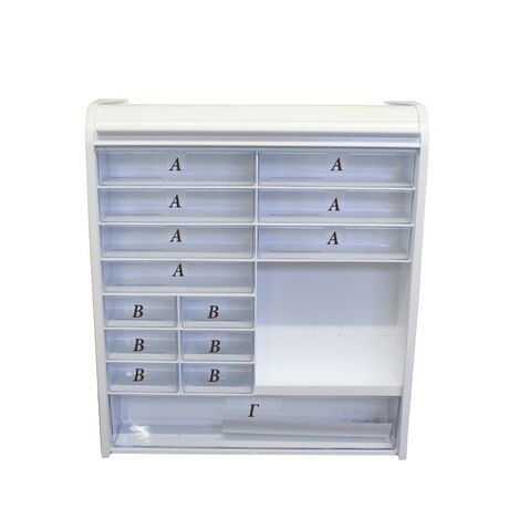 Ερμάριο-Έπιπλο Μπάνιου 42x10x48cm 4.2kg με Συρόμενο Ρολό και 15 Αποθηκευτικούς Χώρους Πλαστικό Λευκό