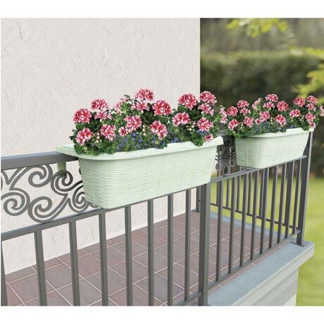 BAMA ITALY Ζαρντινιέρα Κρεμαστή 60x20x18.5cm 15lt με Πλεκτή Όψη και Σύστημα Αποστράγγισης Κρεμ RONDINE PAGLIA