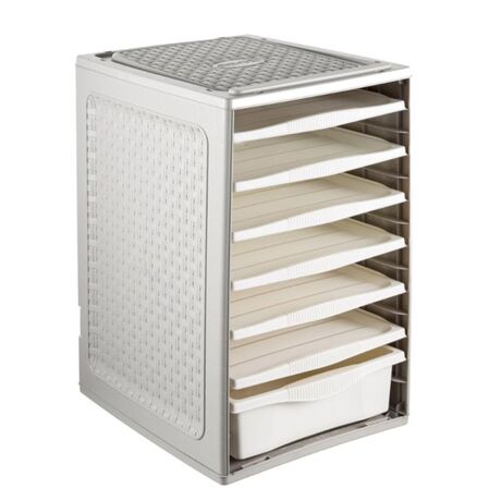 BAMA Ιταλίας Συρταριέρα Ρούχων 34x41x53cm 4.37kg Πλαστική με 4 Δίσκους και 2 Συρτάρια Λευκό Πάγου RIORDINO