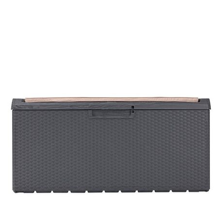 TOOMAX Ιταλίας Πλαστικό Μπαούλο Αποθήκευσης 123.7x54.5x58.7cm 350lt 13kg MASSIF με Καπάκι-Κάθισμα 2 Ατόμων και Μαξιλάρι PORTONOVO ANTHRACITE TUV/GS FASHION