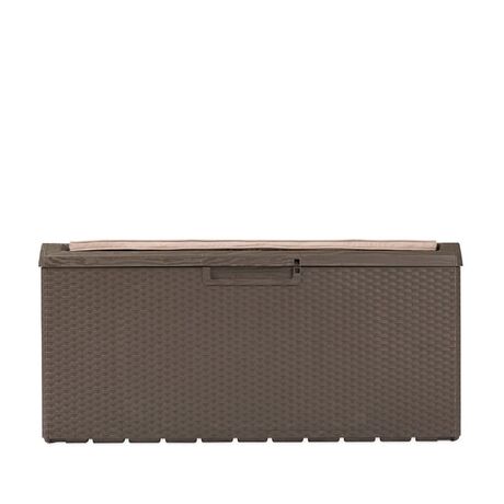 TOOMAX Ιταλίας Πλαστικό Μπαούλο Αποθήκευσης 123.7x54.5x58.7cm 350lt 13kg MASSIF με Καπάκι-Κάθισμα 2 Ατόμων και Μαξιλάρι PORTONOVO BROWN TUV/GS FASHION