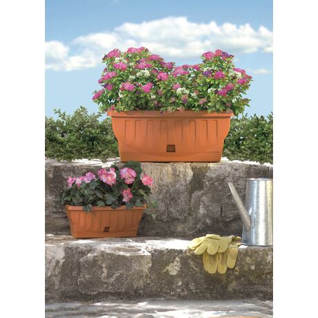 BAMA ITALY Ζαρντινιέρα Υψηλής Αντοχής 102x48x44cm 127lt με Αυτοποτιζόμενο Πιάτο 5.1kg Πλαστική Κεραμιδί NATURA