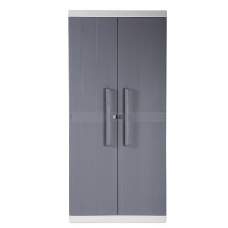 TOOMAX Ιταλίας Πλαστική Ντουλάπα 89x54x190cm 28kg με 4 Ρυθμιζόμενα Ράφια- 5 Χώρους MAX Αντοχή 220kg ANNIVERSARY MEGA XXL LIGHT GREY/BASALT GREY TUV/GS FASHION