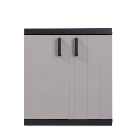 TOOMAX Ιταλίας XXL Πλαστική Ντουλάπα 89x54x96cm 14.75kg με 1 Ρυθμιζόμενο Ράφι- 2 Χώροι MAX Αντοχή 70kg BIOS MEGA BLACK/WARM GREY XXL Πιστοποίηση TUV/GS FASHION