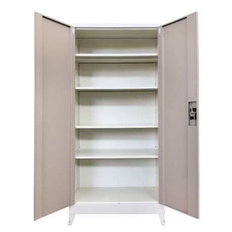STEELEN Μεταλλική Ντουλάπα 90x45x191cm Πάχους 0.6mm/0.8mm (πάτωμα) Γαλβανιζέ με 4 Ράφια και Ρυθμιζόμενα Πόδια - 5 Αποθηκευτικοί Χώροι Taupe-Μπεζ