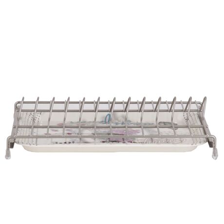 TEKNO-TEL Πιατοθήκη Στεγνωτήρι Ντουλαπιού 33x23x6cm  Επιχρωμιωμένο Ατσάλι 12 Θέσεις Πιάτων με Δίσκο