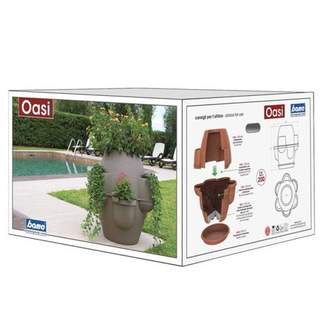 BAMA ITALY Γλάστρα Σύνθεσης XL Ø80x80cm 200lt Πλαστική με Πιάτο 8.2kg Oasi Κεραμιδί