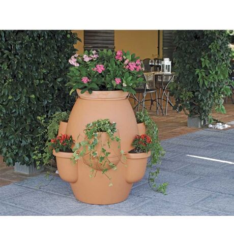 BAMA ITALY Γλάστρα Σύνθεσης XL Ø80x80cm 200lt Πλαστική με Πιάτο 8.2kg Oasi Κεραμιδί