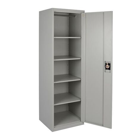 STEELEN Μεταλλική Ντουλάπα 50x45x181cm Πάχους 0.6mm/0.8mm (πάτωμα) Γαλβανιζέ με 4 Ράφια ΧΩΡΙΣ ΠΟΔΙΑ - 5 Αποθηκευτικοί Χώροι