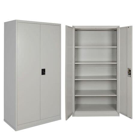 STEELEN Μεταλλική Ντουλάπα 70x40x171cm Πάχους 0.6mm/0.8mm (πάτωμα) Γαλβανιζέ 37kg με 4 Ράφια ΧΩΡΙΣ ΠΟΔΙΑ - 5 Αποθηκευτικοί Χώροι